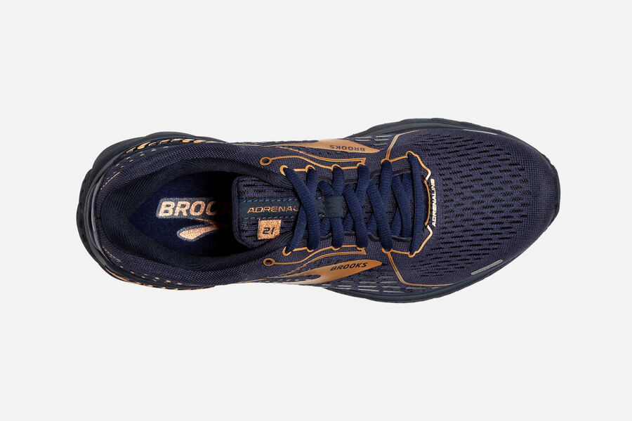 Brooks Running Shoes - Adrenaline GTS 21 Road Womens - Black/Gold - AQG-285974